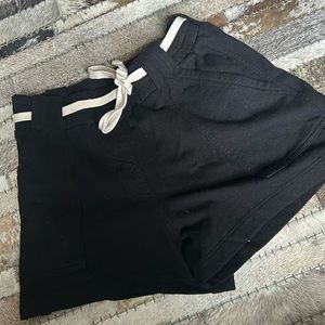Monrow Black Cotton Drawstring Strongs W Creme Belt Detailing Size‎ S